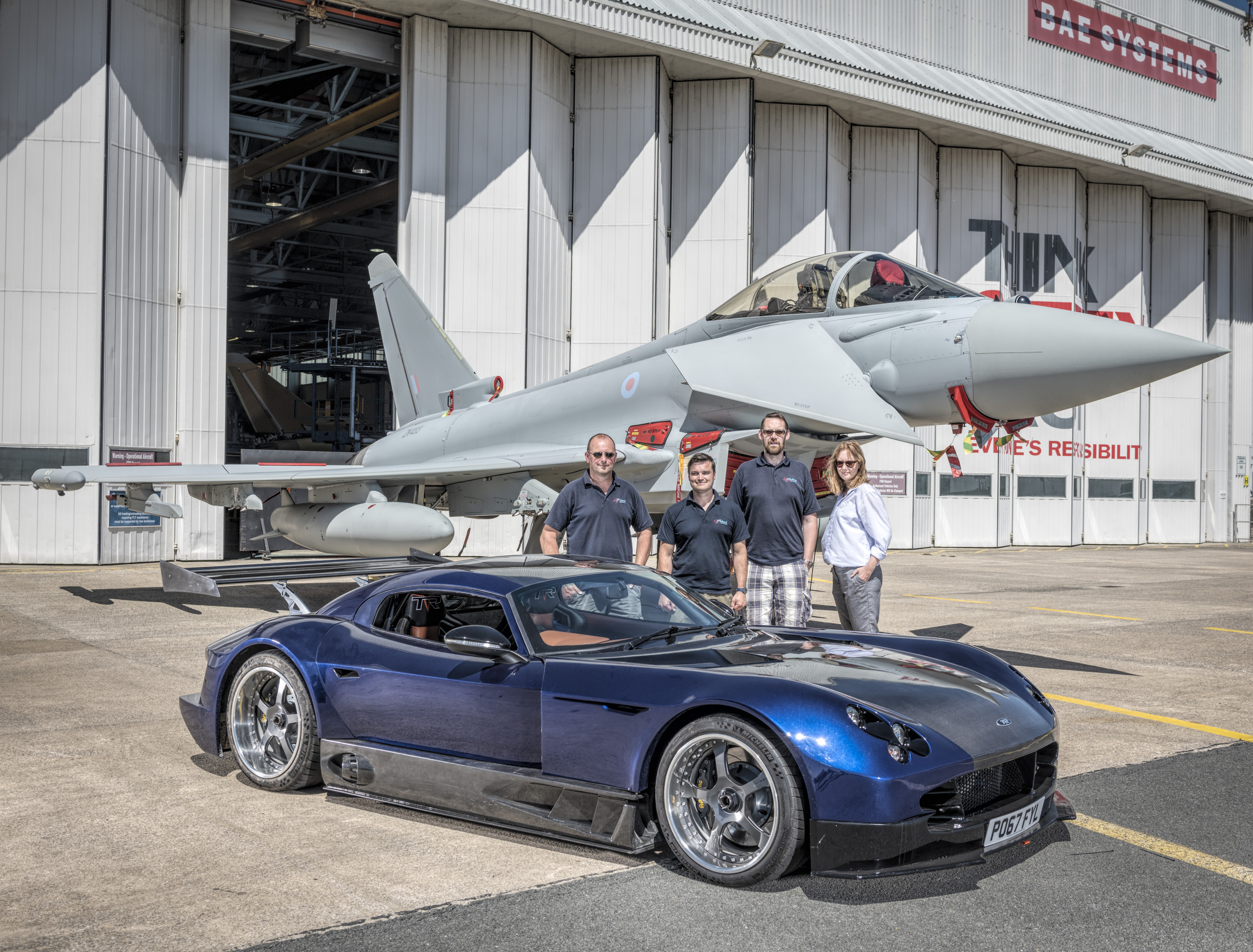 Helical Technology were invited to have official pictures taken of the Speed 12 in front of the Typhoon fighter aircraft by BAE photographers